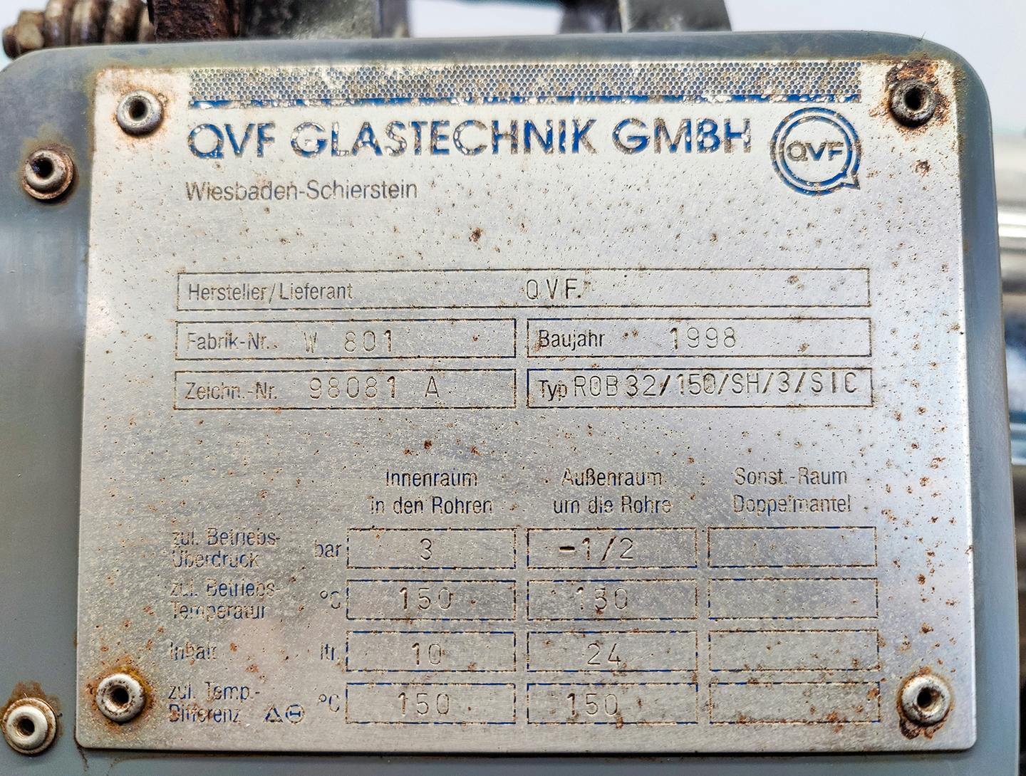 QVF Glasstechnik ROB 32/150/SH/3/SIC - 3,2 m² - Shell and tube heat exchanger - image 9