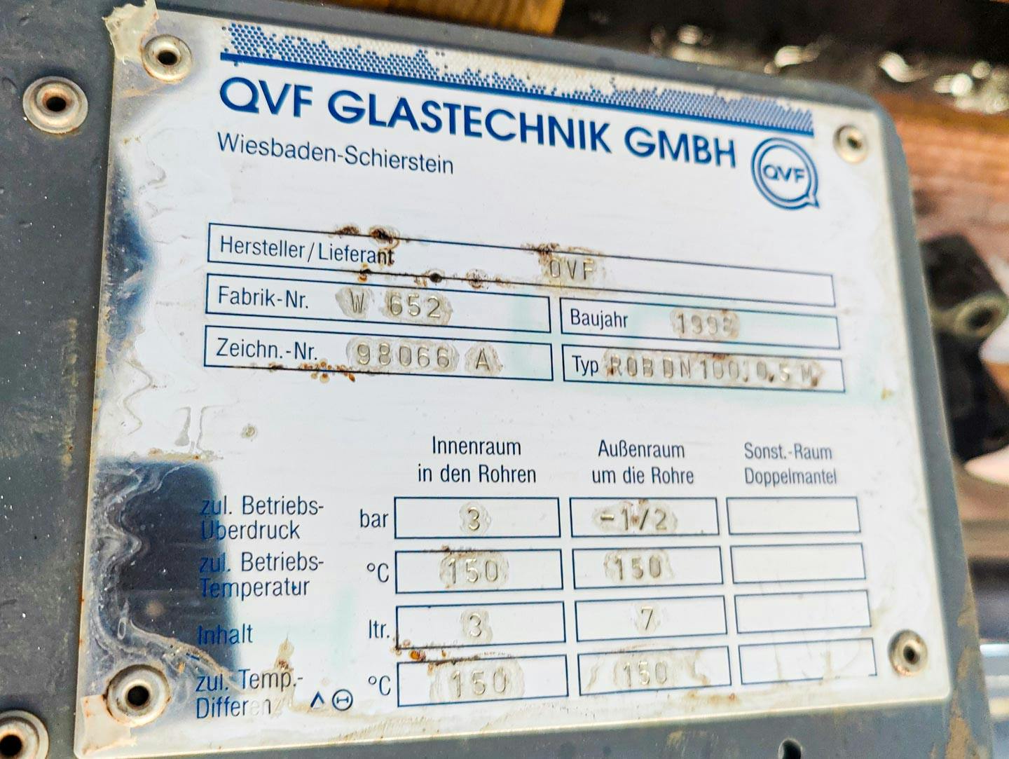 QVF Glasstechnik ROB DN 100, 0,5m²/ SIC - Shell and tube heat exchanger - image 8
