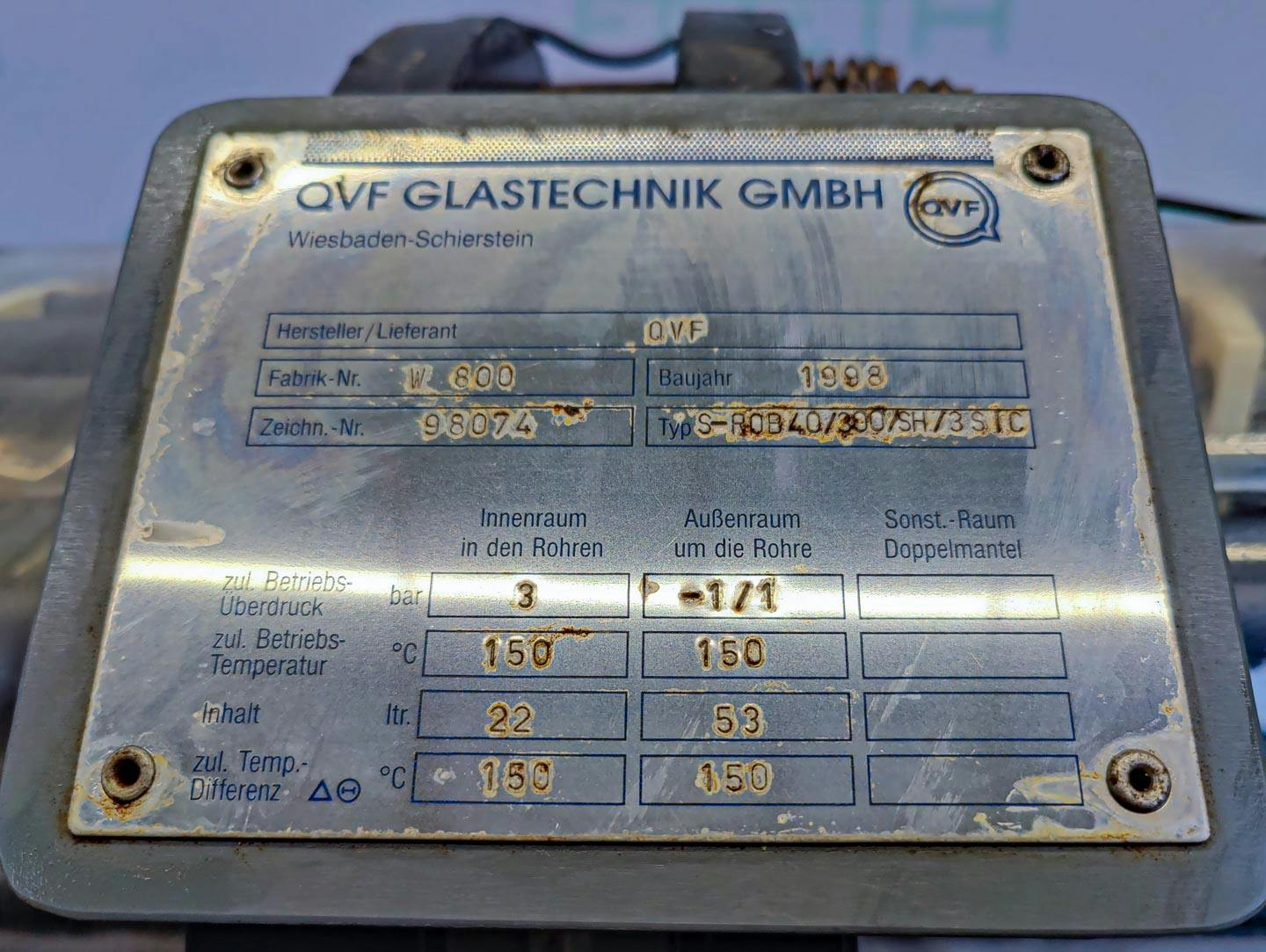 QVF Glasstechnik S-ROB40/300/SH/3SIC - 4 m² - Shell and tube heat exchanger - image 7