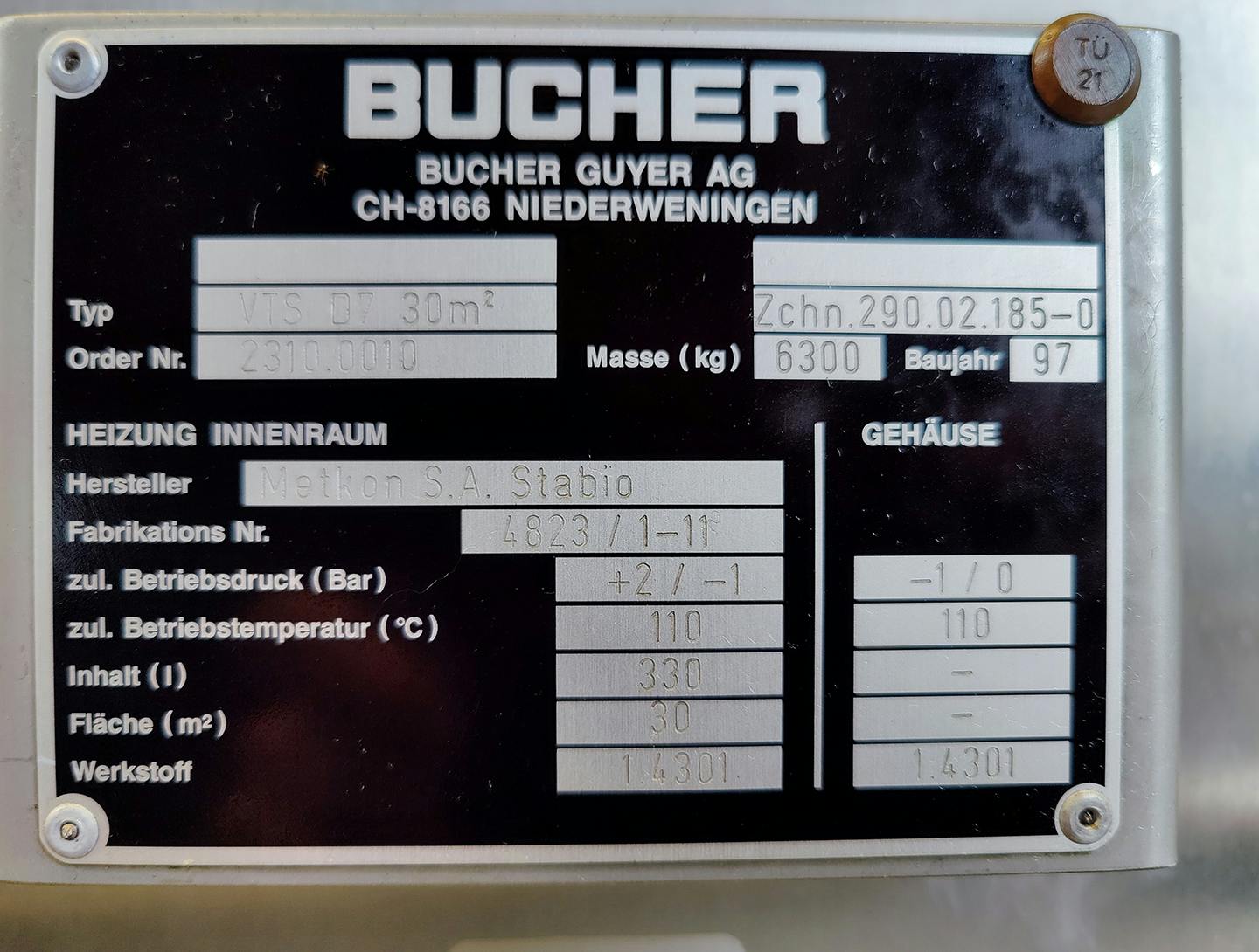 Bucher VTS-D7 - 30m² - Tray dryer - image 12